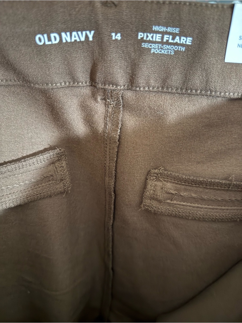 Women’s Brown High-Rise Pixie Flare Full Length Pants - Picture 3 of 4